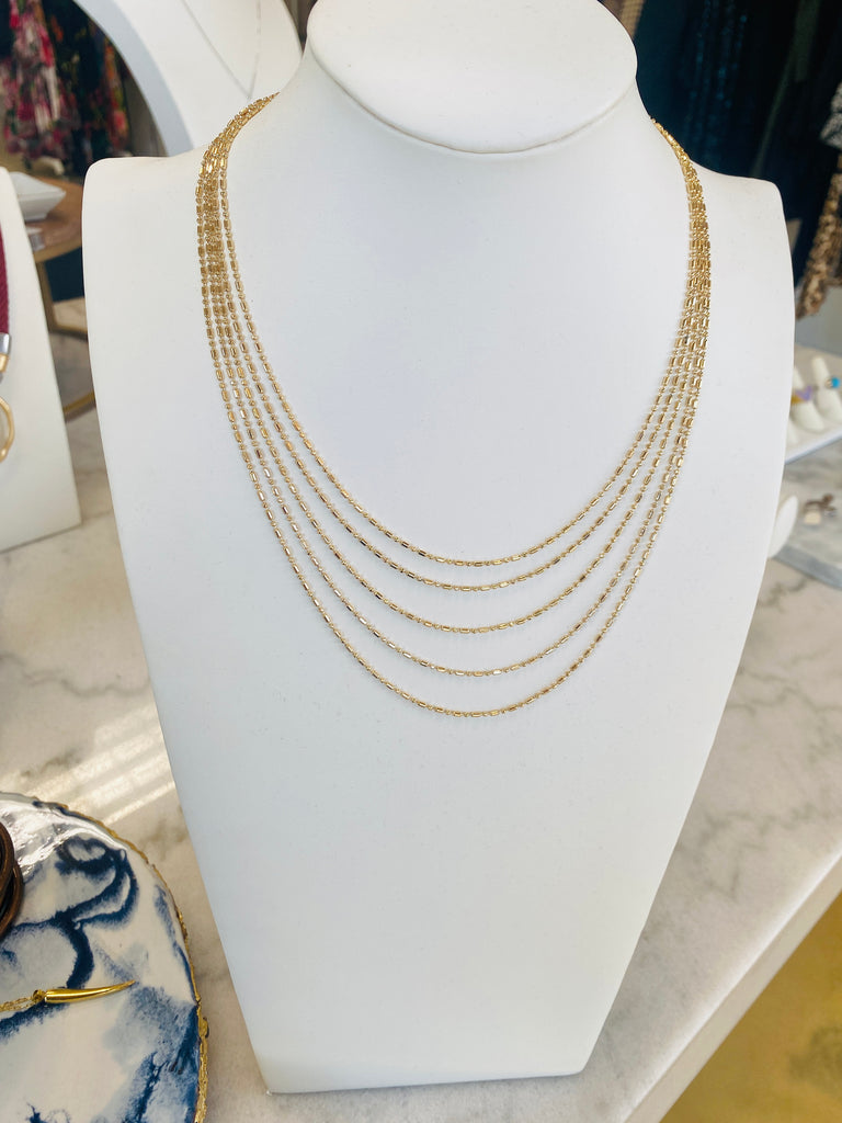 5 Strand Gold Necklace