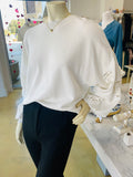 White Rose Sleeve Sweatshirt CW