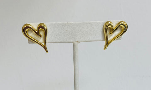 Gold Heart Outline Earrings