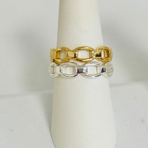 Ring Gold and Silver Chunky Chain