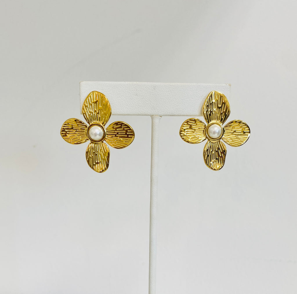 Gold Flower Earrings