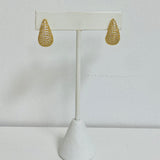Pave Gold Teardrop Earrings