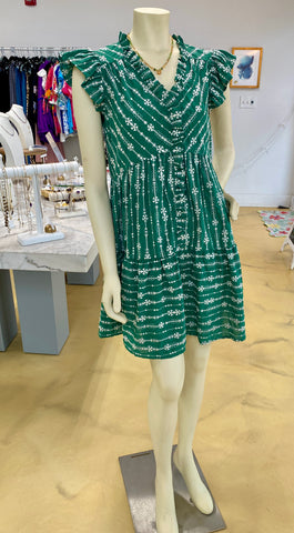 Green Embroidered Dress CW