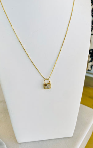 Gold Lock Necklace