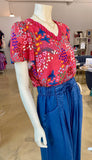 Red Mixed Floral Top CW
