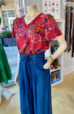 Red Mixed Floral Top CW