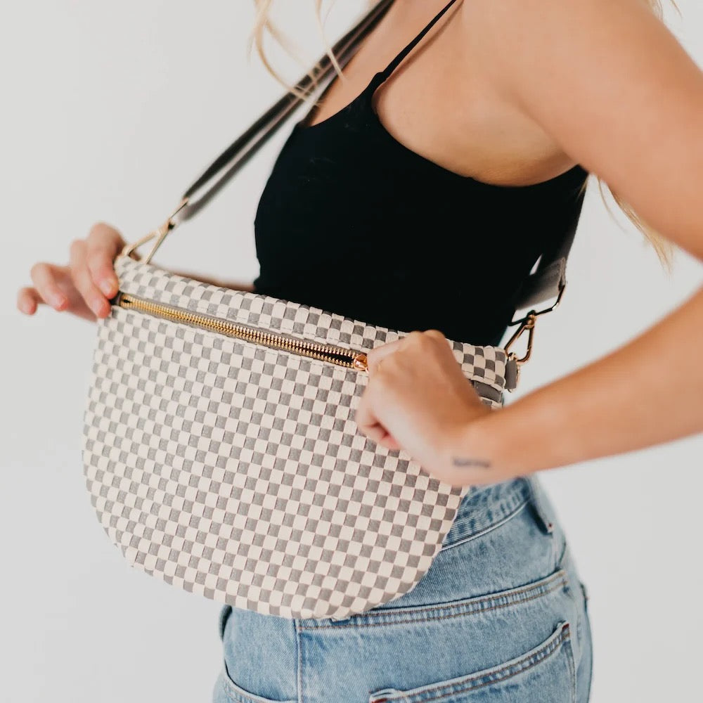 Woven Bag Grey and White CW