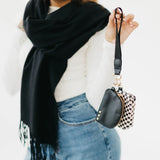 Woven Wristlet Dual Pouch CW *green, pink, blue, black