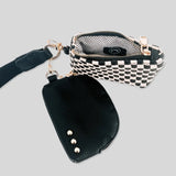 Woven Wristlet Dual Pouch CW *green, pink, blue, black
