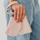 Woven Wristlet Dual Pouch CW *green, pink, blue, black