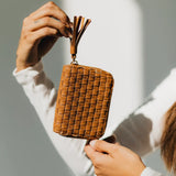 Woven Wallet CW *black, white, tan, checkered