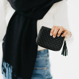 Woven Wallet CW *black, white, tan, checkered
