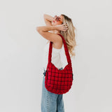 Quilted Tote Bag CW *black, green, red, tan
