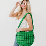 Quilted Tote Bag CW *black, green, red, tan