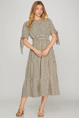 Black and White Striped Dress CW