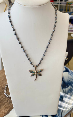 Dragonfly Hematite Necklace