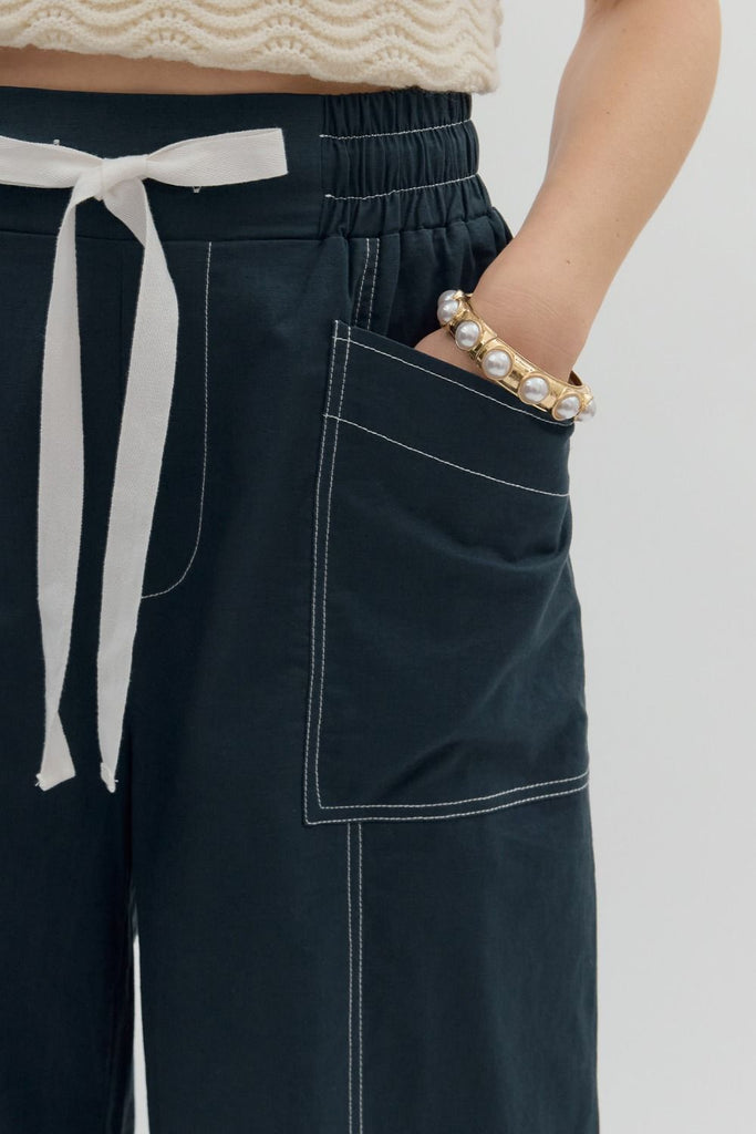 Entro Navy Drawstring Pants CW