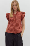 Entro Chestnut Embroidered Top CW