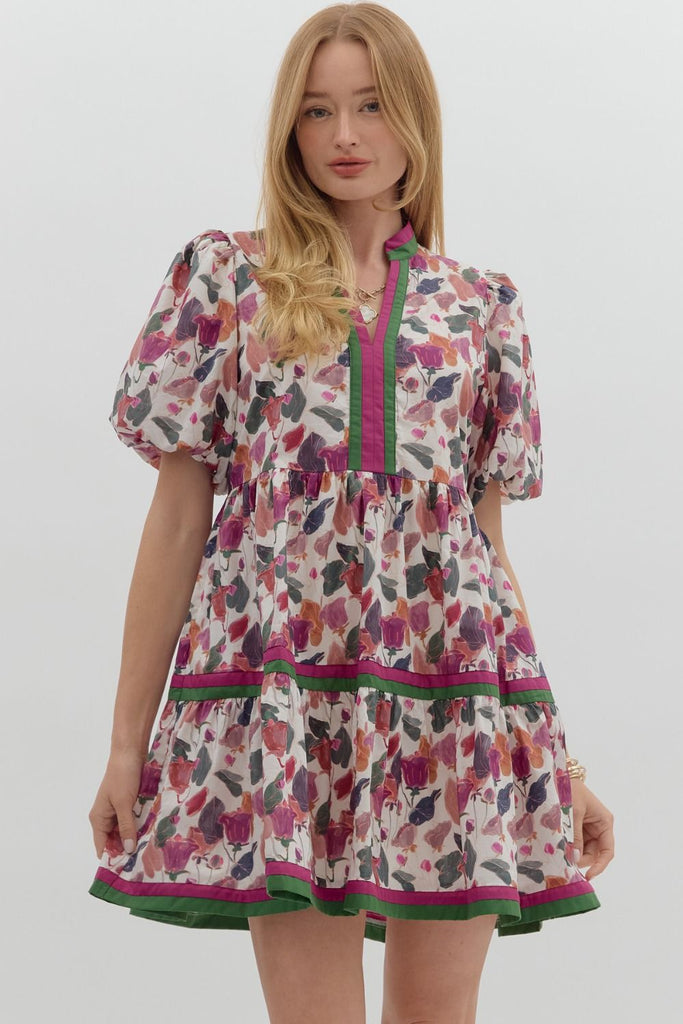 Entro Plum Floral Dress CW