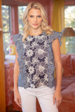 Navy Embroidered Top CW