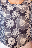 Navy Embroidered Top CW