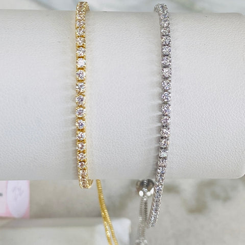 Gold CZ Pave Slider Bracelet *available in Silver