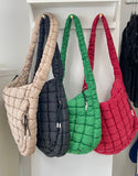 Quilted Tote Bag CW *black, green, red, tan