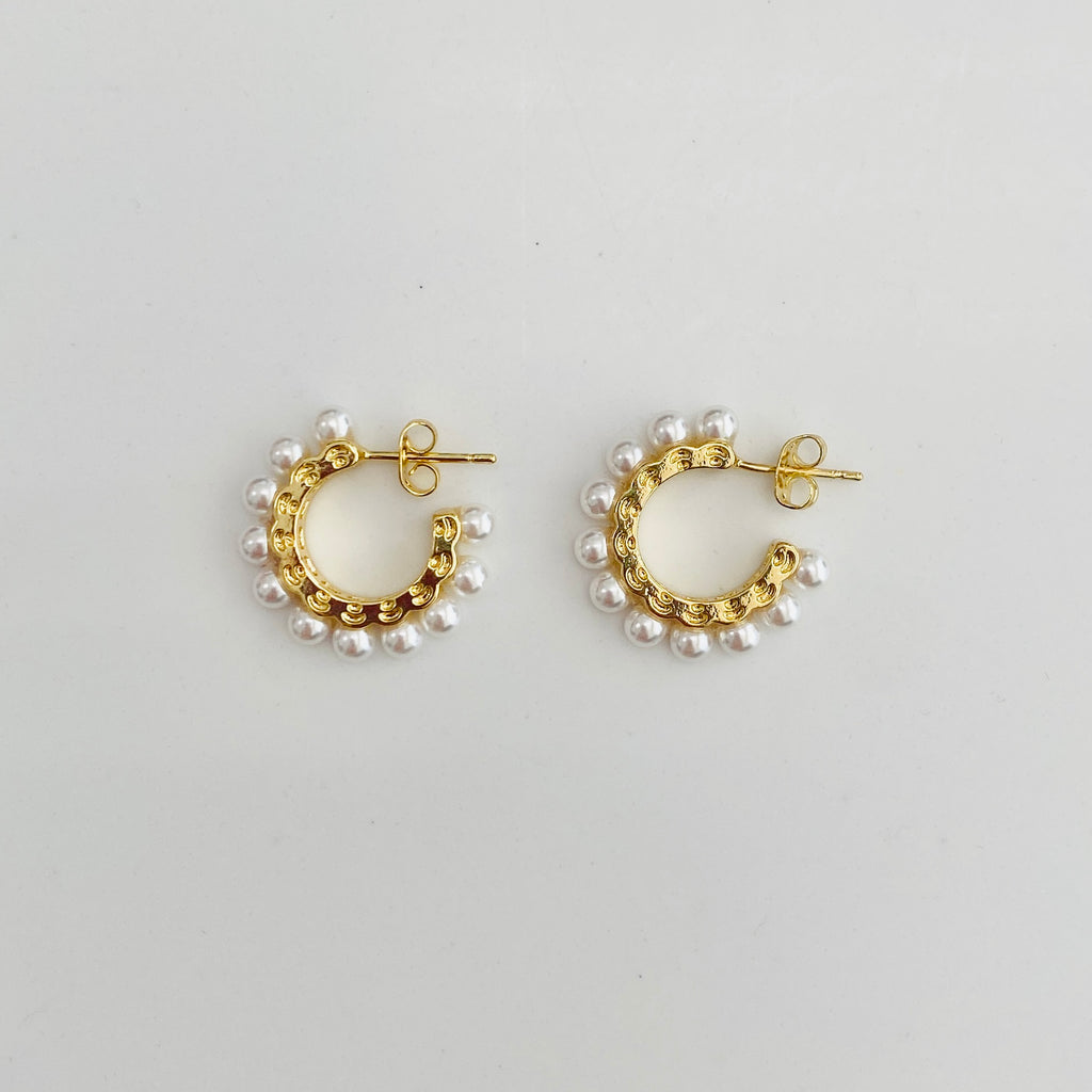 Pearl Hoop Earrings
