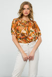 Fall Floral Puff Sleeve Top CW