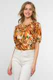 Fall Floral Puff Sleeve Top CW