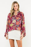THML Burgundy Floral Blouse CW