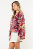 THML Burgundy Floral Blouse CW