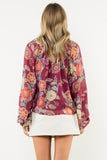 THML Burgundy Floral Blouse CW