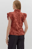 Entro Chestnut Embroidered Top CW