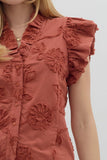 Entro Chestnut Embroidered Top CW