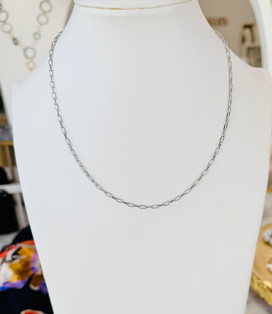 Silver Paperclip Link Chain