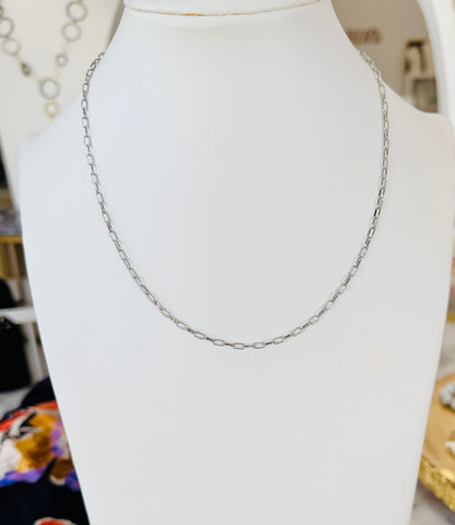 Silver Paperclip Link Chain