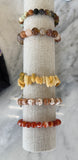 Red Orange Beaded Agate Bracelet