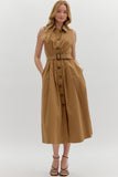 Entro Brown Tie Front Dress CW