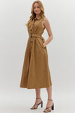 Entro Brown Tie Front Dress CW