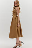 Entro Brown Tie Front Dress CW