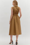 Entro Brown Tie Front Dress CW