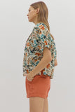 Entro Ecru Botanical Print Top CW