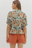 Entro Ecru Botanical Print Top CW