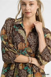 Umgee Brown Floral Midi Dress CW