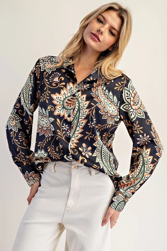 Eesome Midnight Bloom Blouse CW