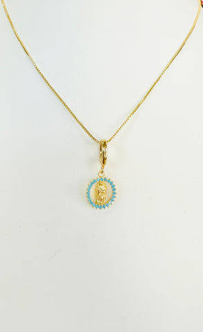 Mary Blue Stone Charm Necklace