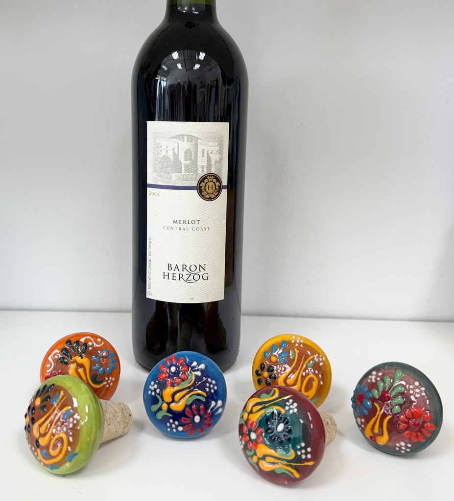 Mediterranean Hand Painted Wine Stoppers CW