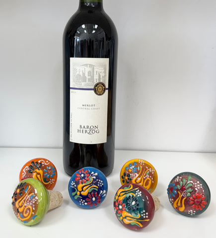 Mediterranean Hand Painted Wine Stoppers CW