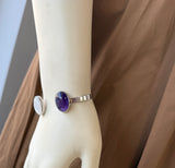 Double Amethyst and Moonstone Silver Bracelet